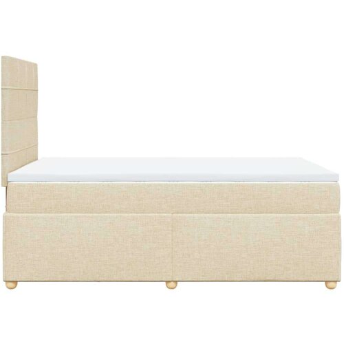 VidaXL krevet box spring s madracem krem 120 x 190 cm od tkanine Slike