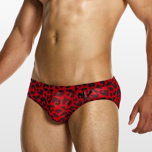 Modus vivendi mu&amp;scaron;ke mrežaste slip gaće u crvenoj boji sa leopard printom Slike