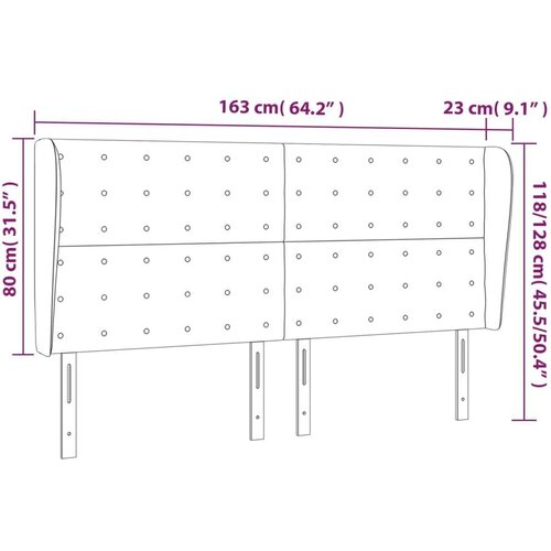  Uzglavlje s u&amp;scaron;ima krem 163x23x118/128 cm od umjetne kože - Krema 163 x 23 x 118/128 cm 1 Slike