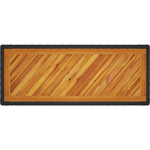 vidaXL Vrtna miza z leseno mizno ploščo črna 100x40x75 cm poli ratan Cene