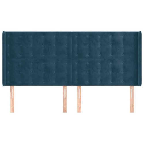  Uzglavlje s u&amp;scaron;ima tamnoplavo 163x16x118/128 cm bar&amp;scaron;unasto Slike