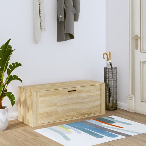 VidaXL Ormarić za cipele boja hrasta 100x35x38 cm konstruirano drvo Slike
