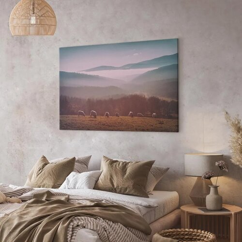  Slika - Sheep in Mountain Landscape (1-part) - Animals in Nature 120x80 Premium Print Cene