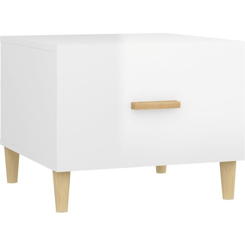 Maison Chic Klubska mizica - kavna mizica - Nizka mizica visok sijaj bela 50x50x40 cm konstruiran les, (21752811) Slike