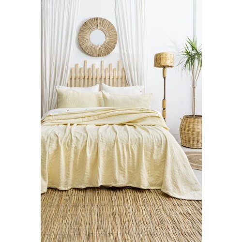  silvia - butter yellow butter yellow double bedspread set Cene