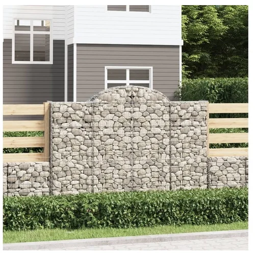 vidaXL obokane gabion košare 25 kosov 200x30x140/160 cm cinkano železo