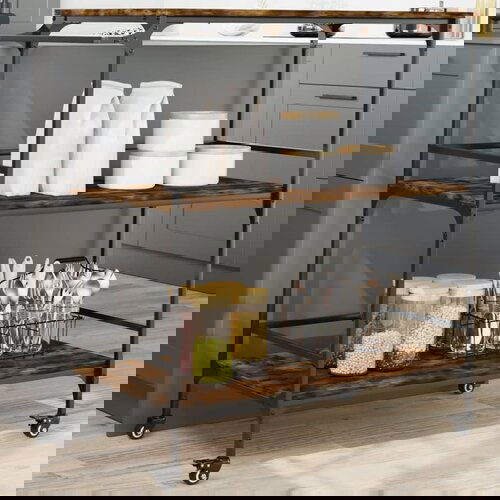 VidaXL Kuhinjska kolica boja hrasta 100 5x50x105 cm konstruirano drvo Slike
