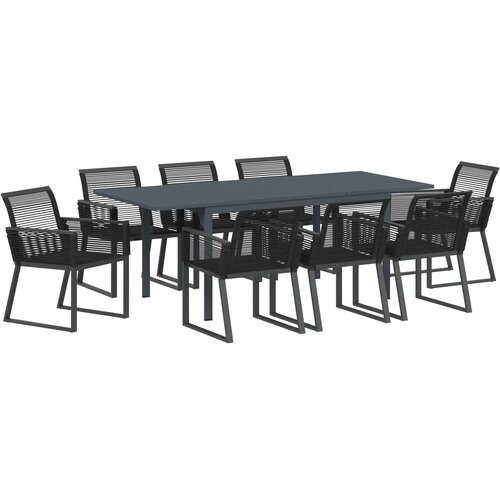  Vrtni set za objed 9 kom. poliratan 180 x 80 x 74 cm Slike