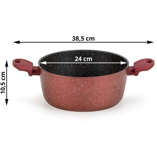 Rosmarino Lonac Lava Stone Grape - 24 cm burgundy MC 24 Slike