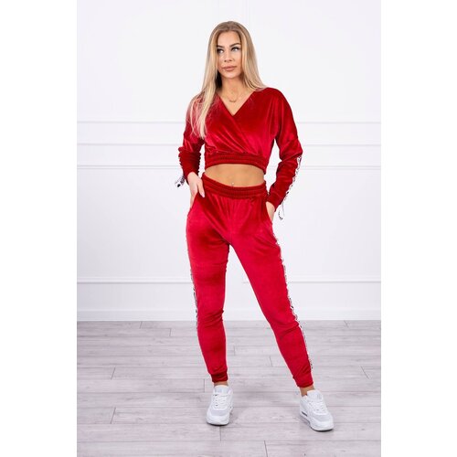 Kesi Komplet od velura s natpisom Queen red grey tamnocrvena | Crveno Cene