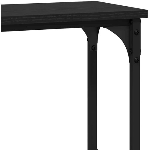  Konzolna stolica s policom Crni hrast 100 x 22.5 x 75 cm Slike