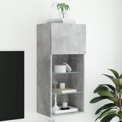 TV ormarić s LED svjetlima siva boja betona 40,5x30x90 cm Cijene