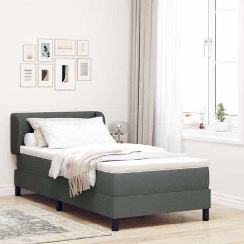 Box Spring Krevet s madracem Tamno siva 80x200 cm Tkanina Cijene