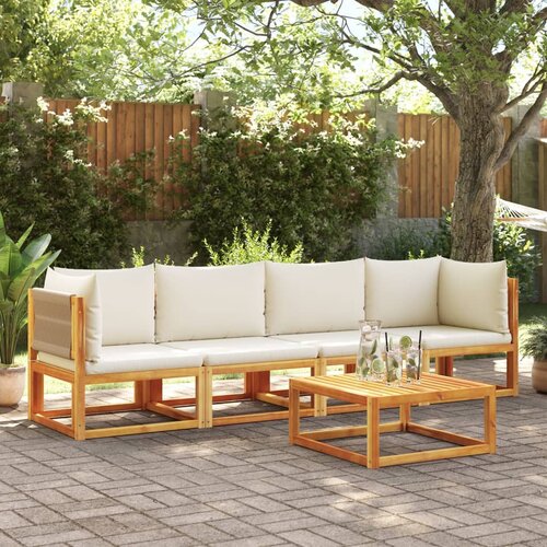 VidaXL 4-dijelni set vrtnih sofa s jastucima masivno bagremovo drvo Slike