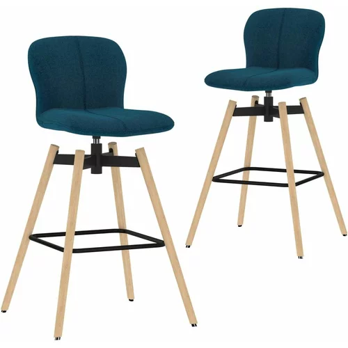  Vrtljivi barski stoli 2 kosa modro blago, (20699744)