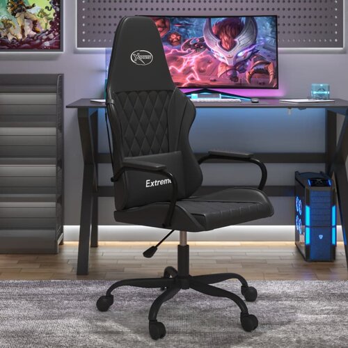 VidaXL Masažni gaming stol črno umetno usnje Slike