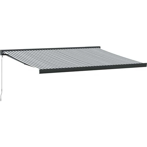 Tenda na uvlačenje antracit-bijela 4x3 m od tkanine i aluminija Slike
