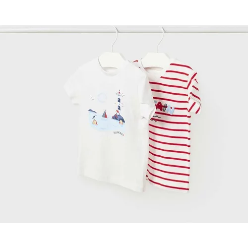 Mayoral Pamučna majica kratkih rukava za bebe boja: bijela, s uzorkom