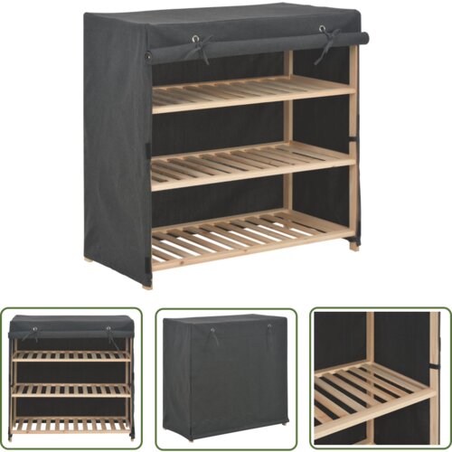 The Living Store Omarica za čevlje s pokrivalom siva 79x40x80 cm blago - Omarica Za Čevlje, (21744656) Cene
