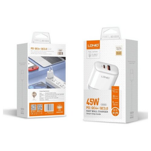 Ldnio Kucni punjac A2526C 45W PD + (QC4+ | QC3.0) (USB-A + USB-C) kabal type-C – lightning Cijene