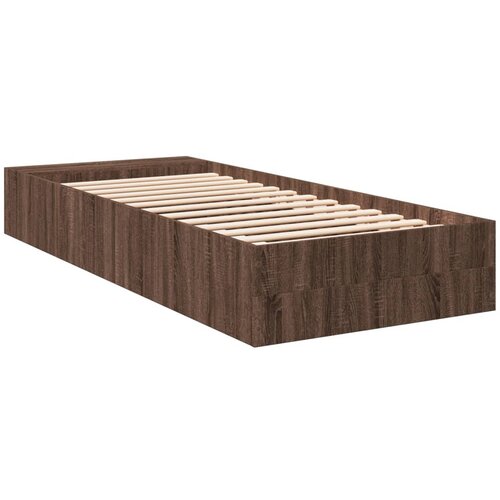  Okvir za krevet smeđi hrast 100 x 200 cm konstruirano drvo Slike