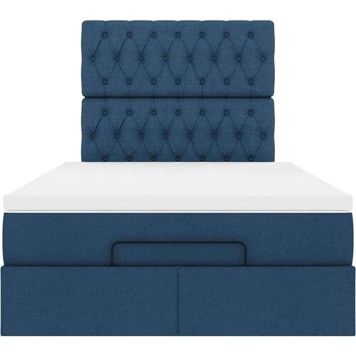 VidaXL Otomanski okvir kreveta s madraca plavi 120x200cm od tkanine Slike