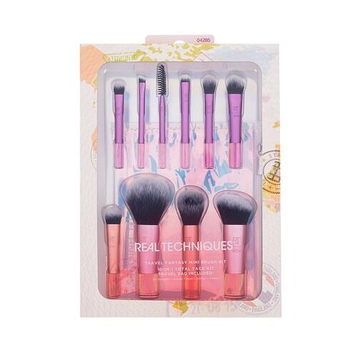 Real Techniques Brushes Travel Fantasy Mini Brush Kit darilni set čopič za ličenje 10 kos + torbica za ženske Cene
