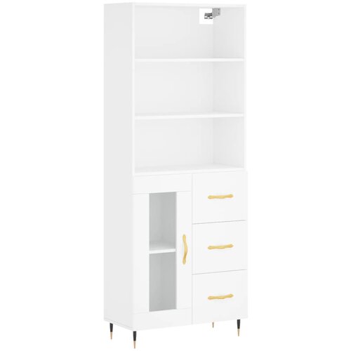 Maison Chic Visoka omara - Komoda - Predalnik bela 69,5x34x180 cm inženirski les, (21721708) Slike
