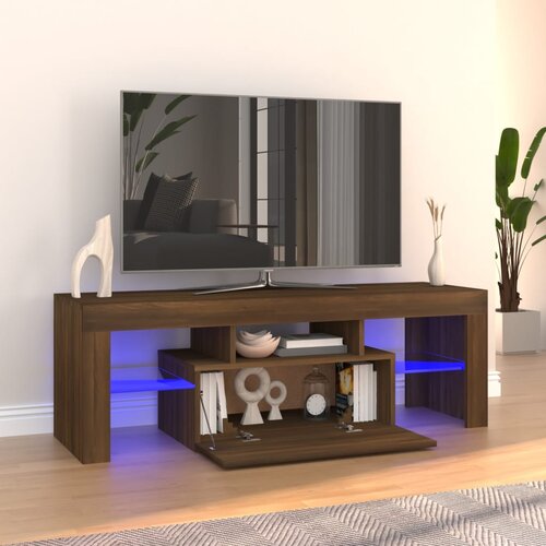 vidaXL tv ormarić s led svjetlima boja smeđeg hrasta 120 x 35 x 40 cm Cene