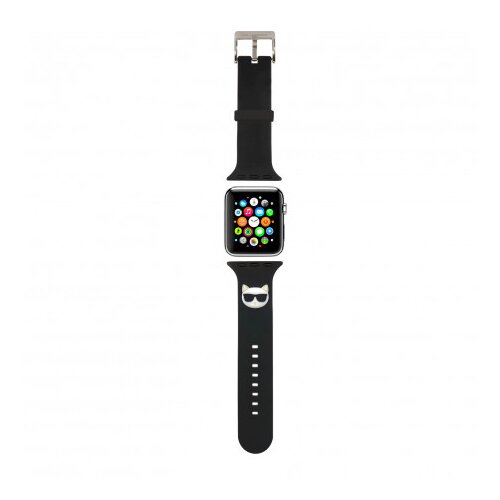 Karl Lagerfeld Silikonski pašček za uro KLAWMSLCK za Apple Watch 38 / 40 mm - Choupettes Head črn Cene