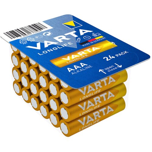 Varta Micro baterija (AAA) alkalno-manganova Longlife LR03 1.5 V 24 kosov, (582974) Cene