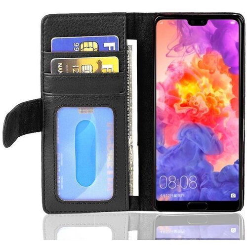 Cadorabo Ohi&scaron;je, združljivo z Huawei P20 v črna polnočrna - Za&scaron;čitni ovitek z magnetnim zapiranjem in 3 režami za kartice, (20553070) Cene