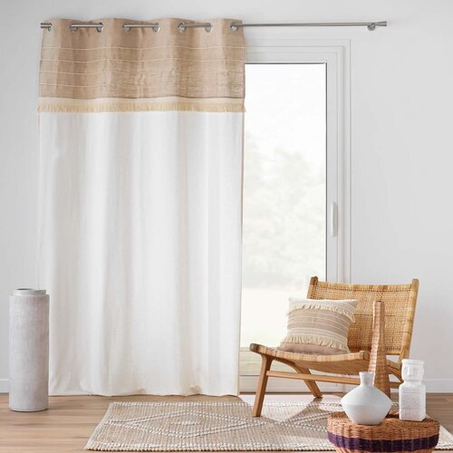 Douceur d int&amp;eacute;rieur Bela/rjava zavesa iz me&amp;scaron;anice jute 140x240 cm Cirrus &amp;ndash; Slike