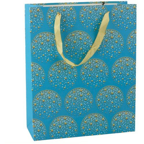  Elegantna poklon torba zlatne zvijezde plave 32 x 26 x 12 cm Cene