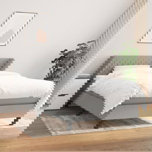The Living Store Box spring postelja z vzmetnico svetlo siva 90x190 cm blago - Box Spring Postelja, (21516681) Slike