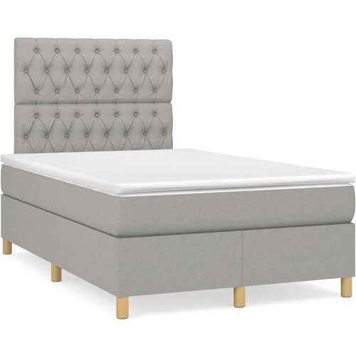 vidaXL Krevet s oprugama i madracem LED svjetlosivi 120x190 cm tkanina Cijene