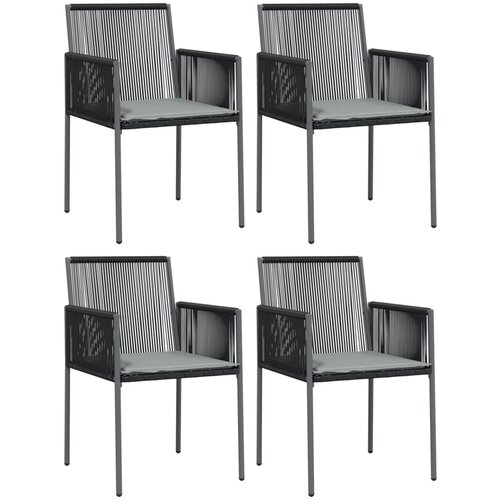 Maison Chic Vrtni stoli - Stol za vrt z blazinami 4 kosi črni 54x60,5x83,5 cm poli ratan JS2230, (21876660) Slike