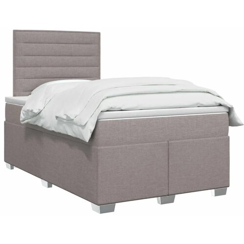  Boxspring krevet s madracem Sivosmeđa 120 x 200 cm Tkanina - Sivosmeđa 120 x 200 cm Dizajn linija Slike