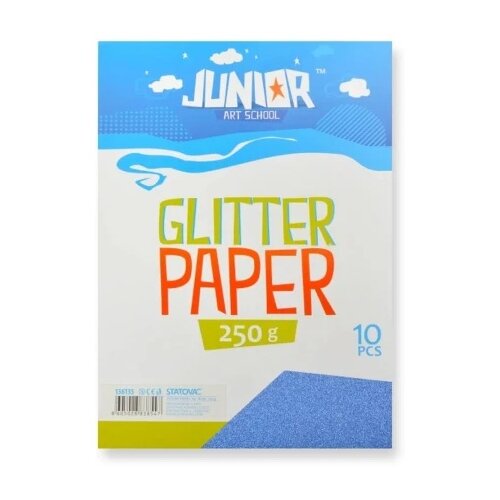 Junior jolly glitter paper papir sa &amp;scaron;ljokicama a4 250g 10k - odaberite nijansu plava ( 136135 ) Slike