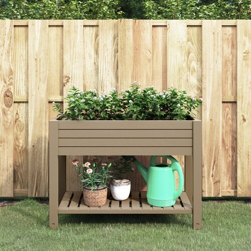 vidaXL Povišena vrtna gredica svjetlosmeđa 110x45x79 cm polipropilen Cijene