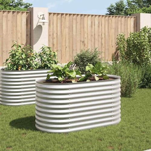 Furnova Visoka greda 160x80x81 cm pocinkano jeklo srebrna, (21920362) Slike