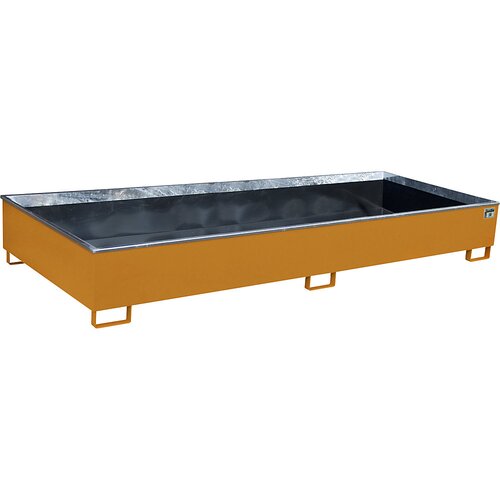 eurokraft pro Regalna talna kadica z vstavkom iz PE, prestrezna prostornina 1000 l, DxŠxV 3265 x 1315 x 385 mm, oranžne barve Cene