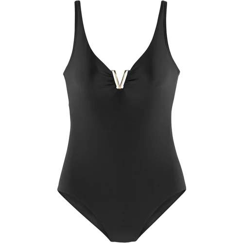 Lascana Jednodijelni kupaći kostim zlatna / crna