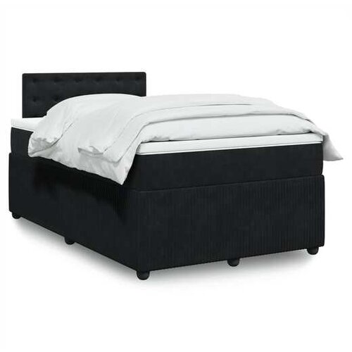 vidaXL Krevet box spring s madracem crni 120 x 190 cm bar&scaron;unasti Cijene