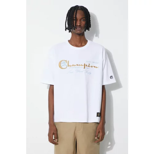 Champion Pamučna majica za muškarce, boja: bijela, s aplikacijom, 219998