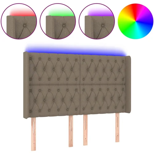 MAISON CHIC led posteljno vzglavje - vzglavna omarica - nočna omarica taupe 147x16x118/128 cm blago, (21706253)