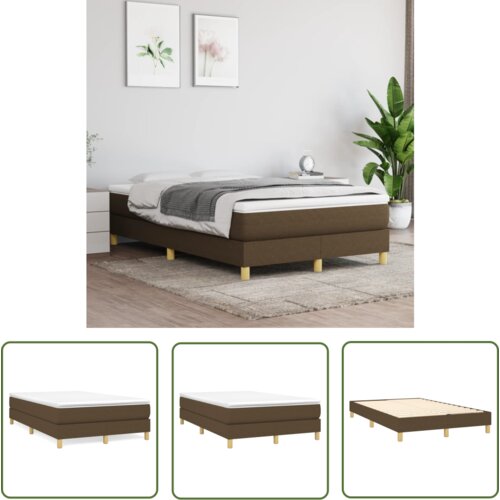The Living Store Posteljni okvir brez vzmetnice temno rjav 120x200 cm blago - Posteljni Okvir, (21737619) Slike