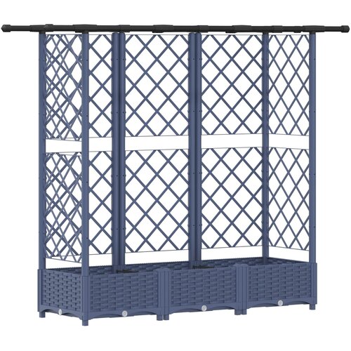 vidaXL Dvignjeno ležišče s trellisom in streho Siva 164 x 40 x 123 cm, (5000287871) Cene