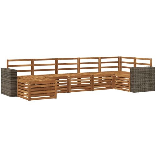  Set vanjskih sofa 7 kom. Prirodna 314 x 136,5 x 73 cm Slike