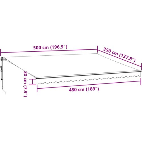 Tenda na automatsko uvlačenje antracit i bijela 500 x 350 cm Slike
